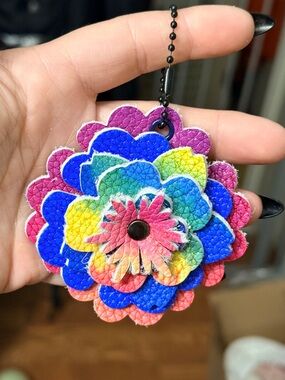 Handmade Hand Dyed Floral Bag Charm